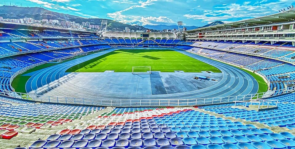 Das Stadion Pascual Guerrero in Cali vor dem Spiel zwischen América de Cali und Independiente Medellín